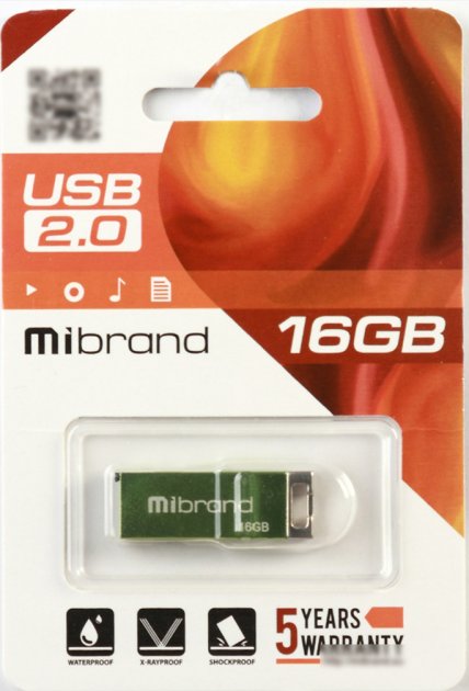 Флешка Mibrand Chameleon 16 Gb Light green 2.0 фото №2