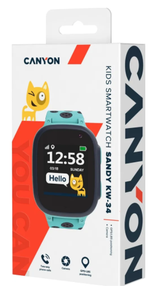 Smart часы Canyon CNE-KW34BL Kids smartwatch Sandy, Blue (CNE-KW34BL) фото №6
