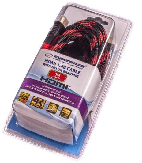 Кабель DM HDMI-HDMI HD Video Cable 1.5m Black/Red фото №3