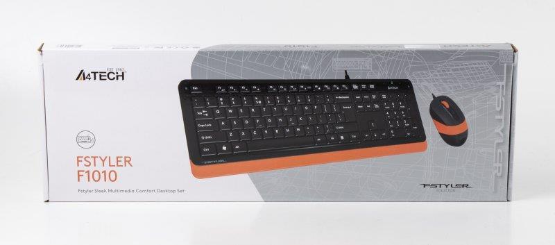 Клавиатура   мышка A4Tech F1010 Black-Orange фото №4