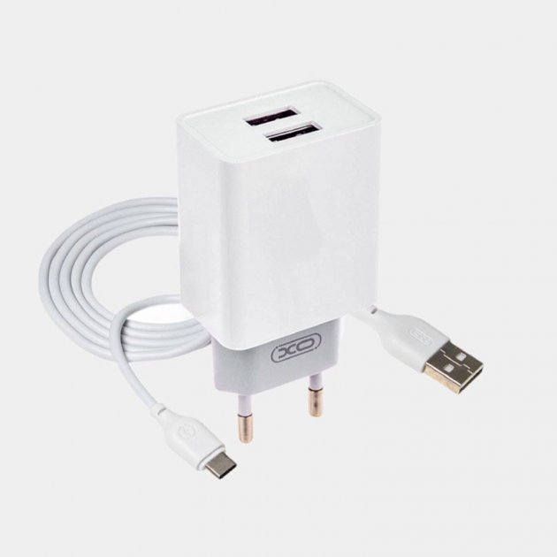 СЗУ XO L 65 2 USB 2.4A   Micro USB White