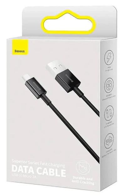 Baseus Superior Series Fast Charging Data Cable USB to Micro 2A 1m Black фото №3