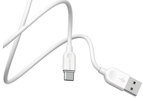 Borofone BX14 USB to Type-C 2.4A, 1m, PVC, TPE connectors, White