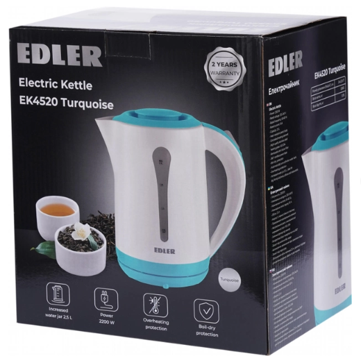 Чайник диск Edler EK4520 Turquoise фото №8