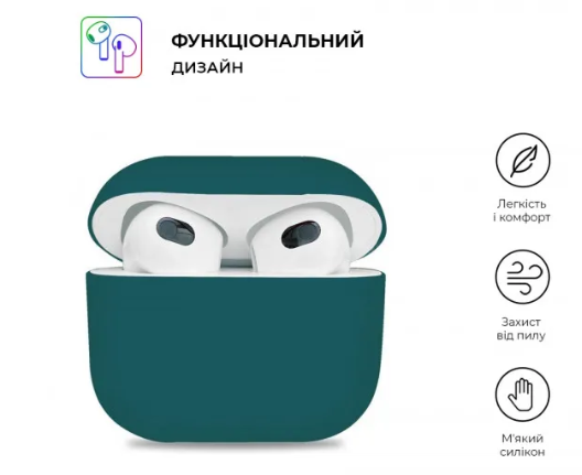 Чохол для навушників Walker Чохол для AirPods 3 Slim pacific green_18 фото №2