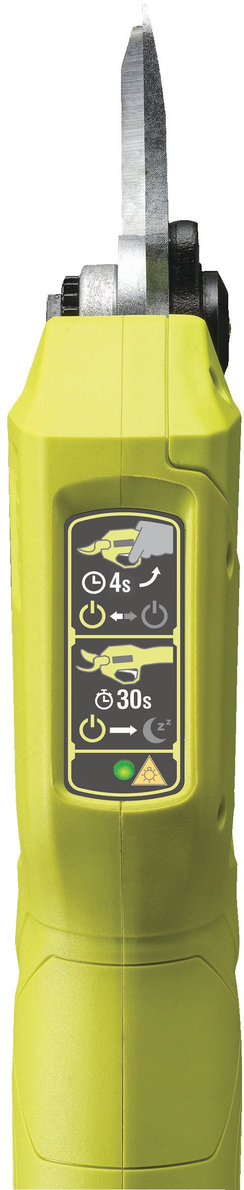 Секатор Ryobi RY18SCA-115P, акумуляторний ONE , 18В, АКБ 1.5 Ач, до 25 мм, з кобурою та точильним ка фото №2