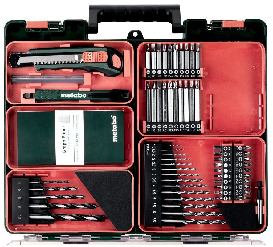 Шуруповерт Metabo PowerMaxx SB 12 Set, 2x2Aг, кофр, набір приладдя фото №2