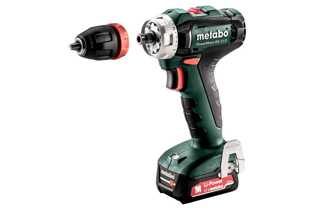 Шуруповерт Metabo PowerMaxx BS 12 Quick, 2х2.0Аг (Slide-in), ЗП SC-30, кейс МС05, 12В фото №2