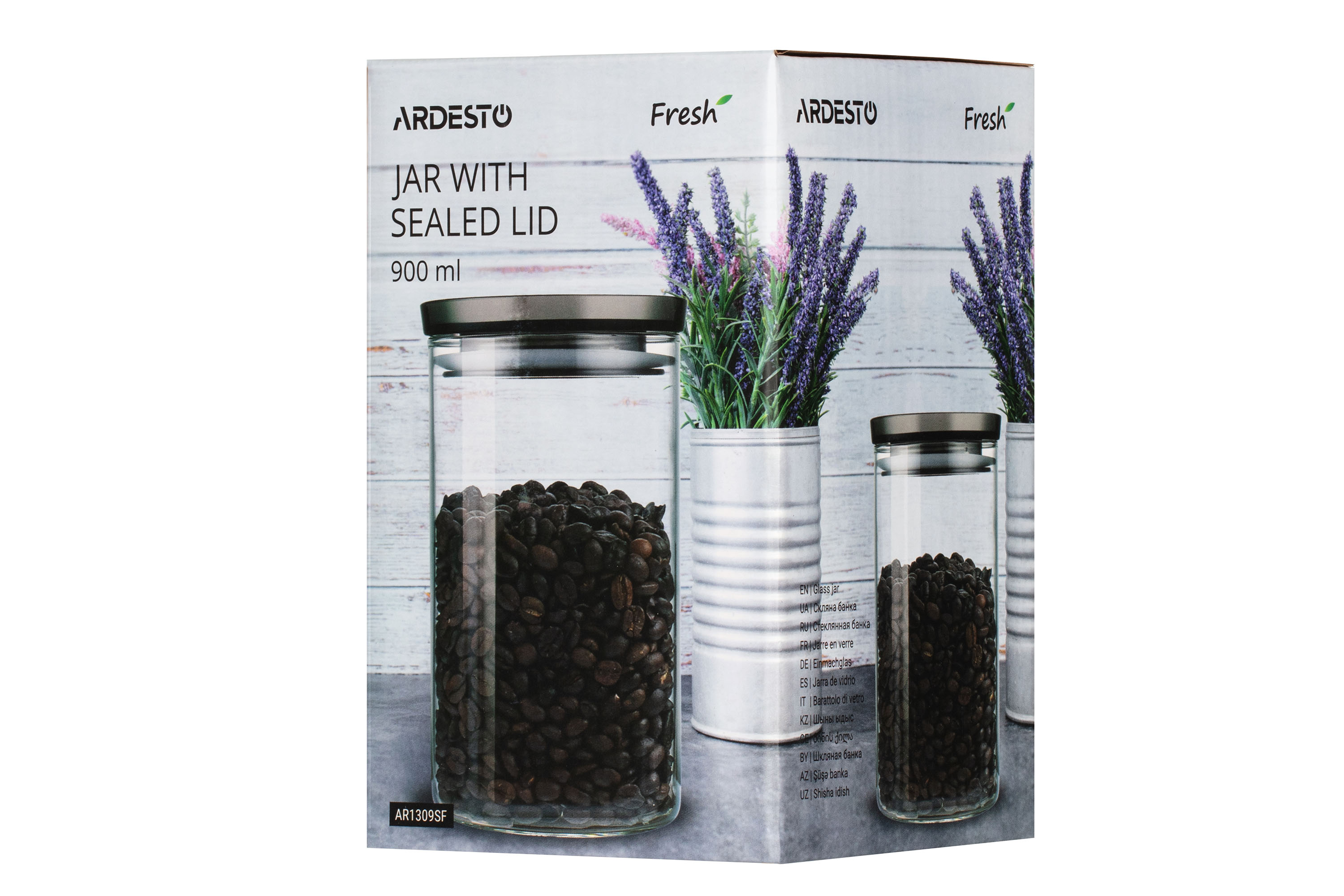 Ємність для зберігання Ardesto Банка AR1309SF 900 мл, скло, пластик, силікон фото №5 Ємність для зберігання Ardesto Банка AR1309SF 900 мл, скло, пластик, силікон фото №5