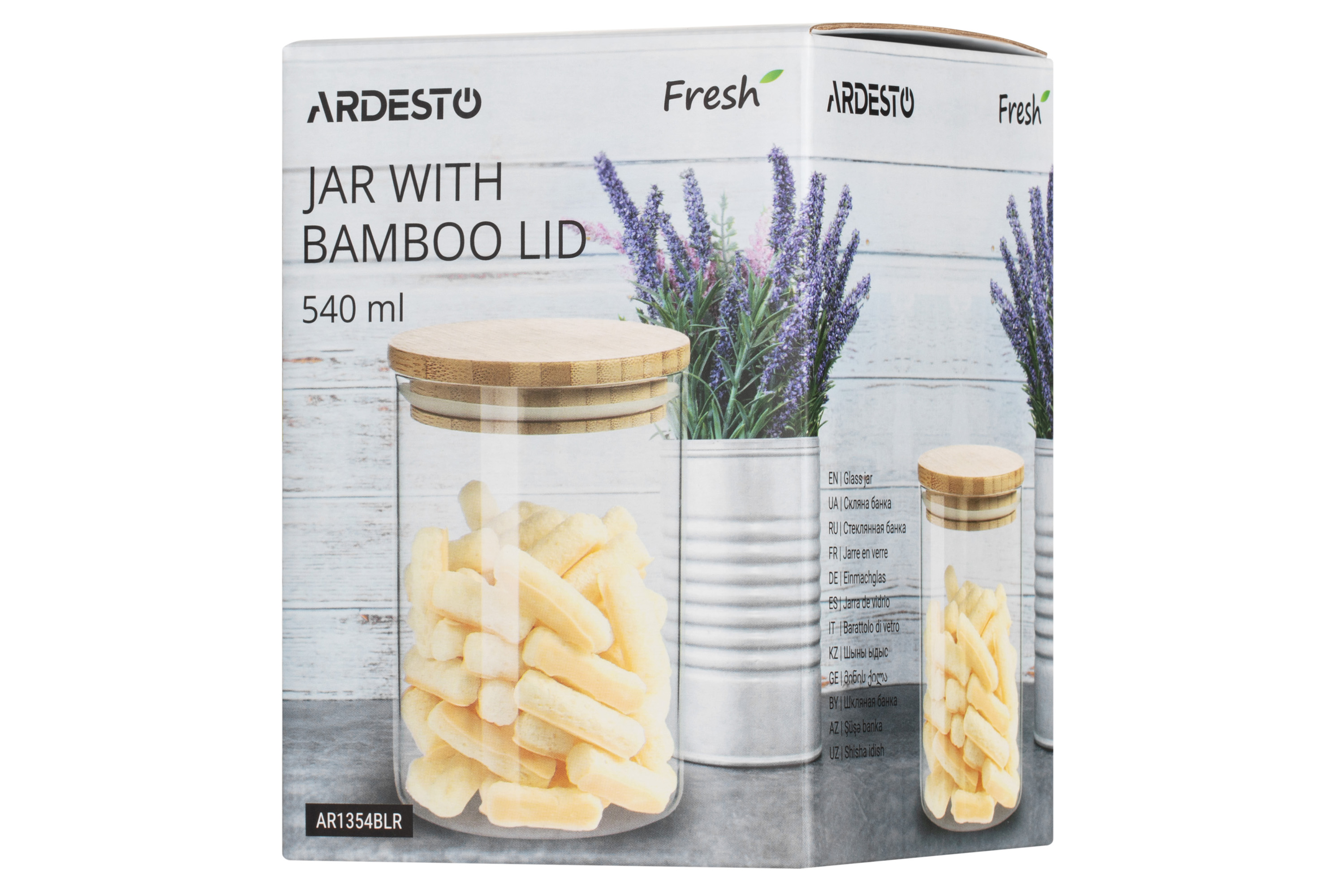Ємність для зберігання Ardesto Банка AR1354BLR 540 мл, скло, бамбук фото №4