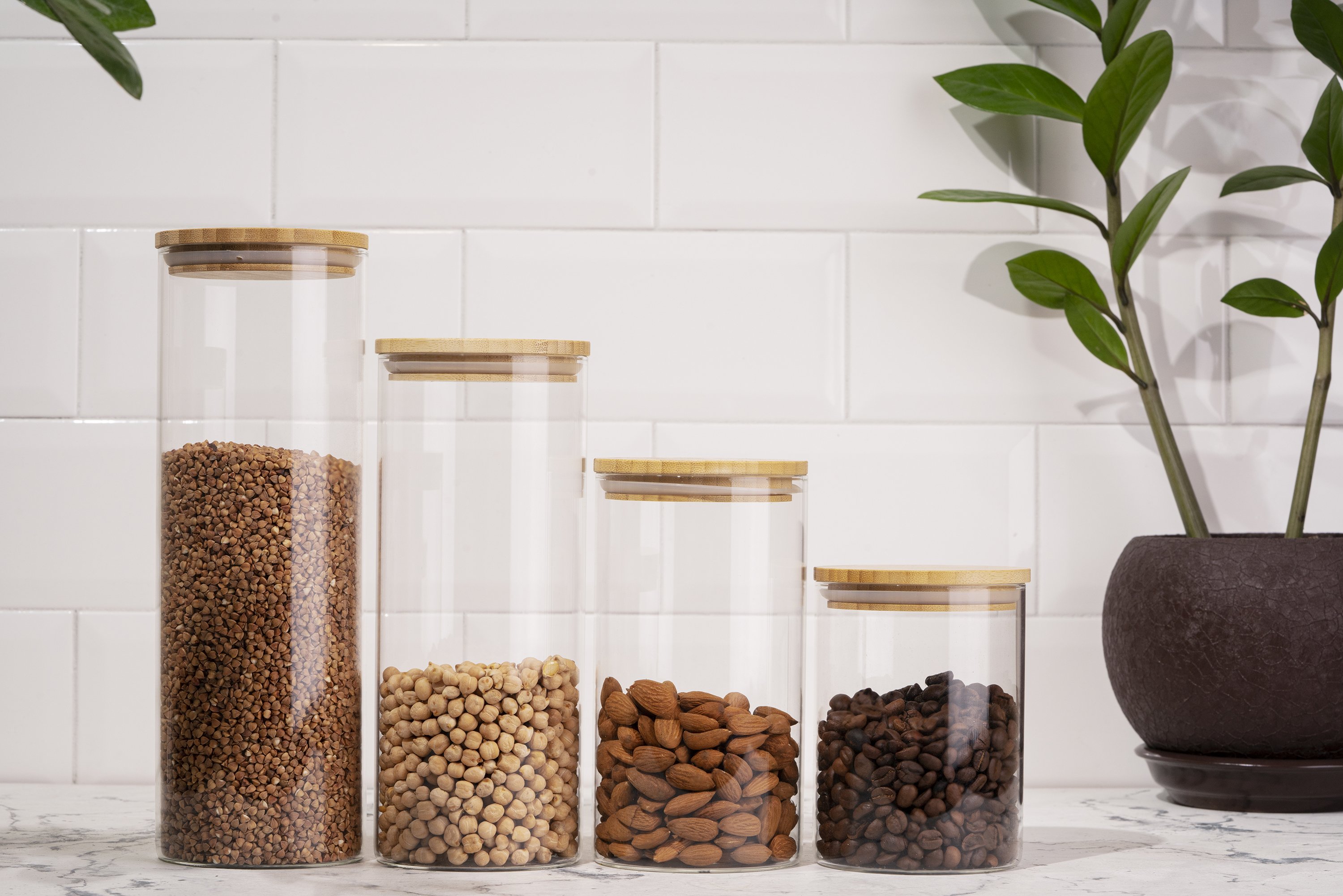 Ємність для зберігання Ardesto Банка AR1376BLR 760 мл, скло, бамбук фото №5