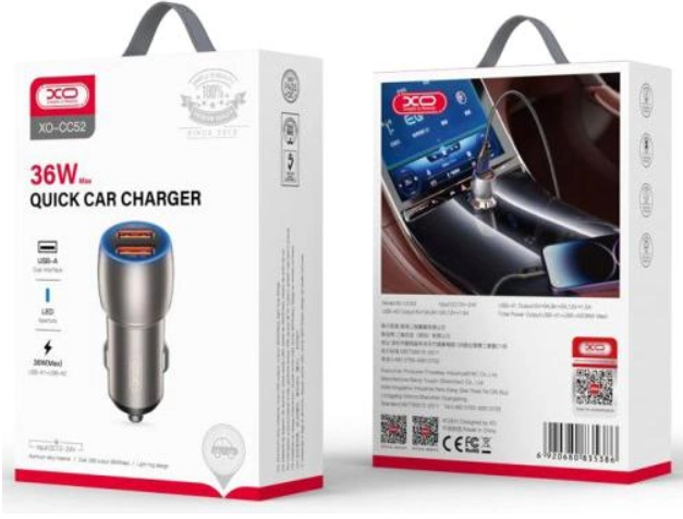 МЗП XO CC52 Metal double USB QC&PD3.0 18W 3A Tarnish фото №2