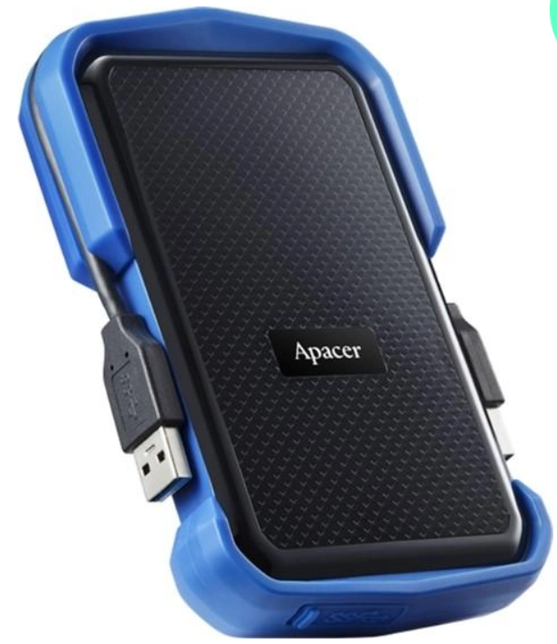 Зовнішній жорсткий диск Apacer PHD External 2.5'' USB 3.1 AC631 1TB Black/Blue (color box) фото №3