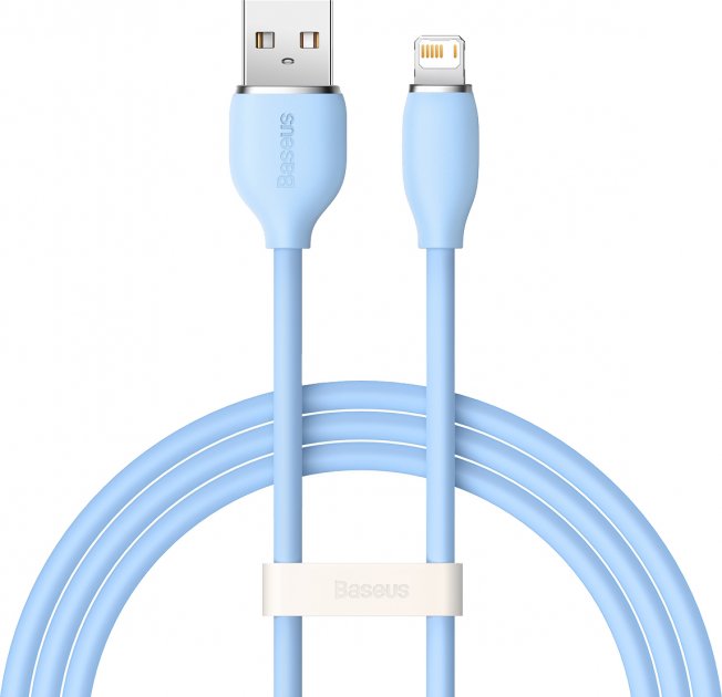 Baseus Jelly Liquid Silica Gel Fast Charging Data Cable USB to iP 2.4A 1.2m Blue