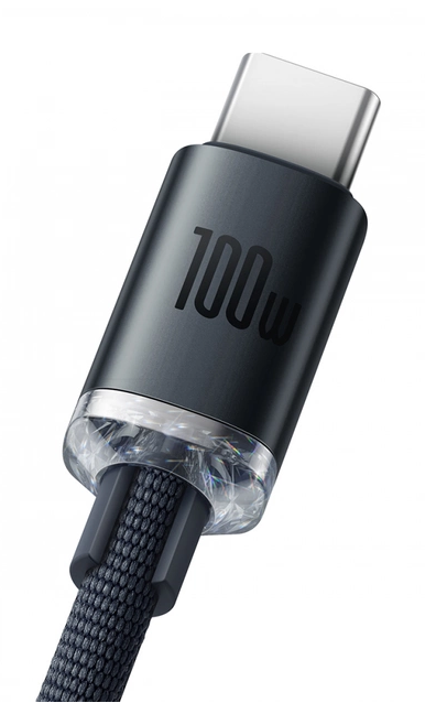 Baseus Crystal Shine Series Fast Charging Data Cable USB to Type-C 100W 1.2m Black фото №5