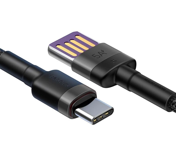 Baseus Cafule HW QC USB Double-sided Blind Interpolation For Type-C 40W 1m Gray Black фото №3