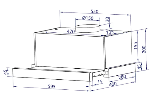 Витяжки Minola HTL 6614 BLF 1000 LED фото №11
