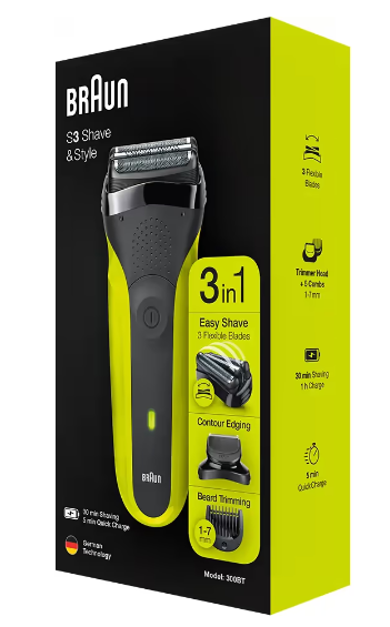 Бритва Braun 300BT Series 3 black/green фото №5