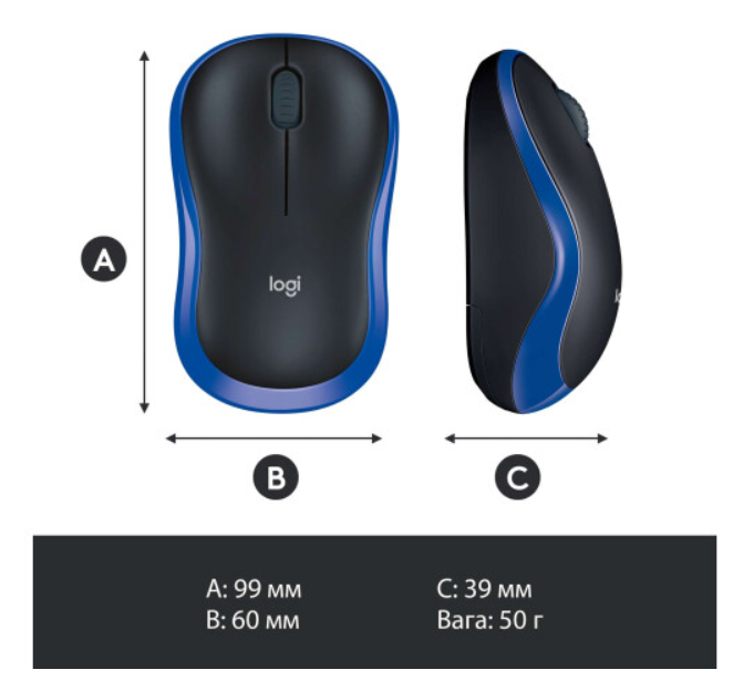 Компьютерная мыш Logitech Wireless M185 Blue фото №8