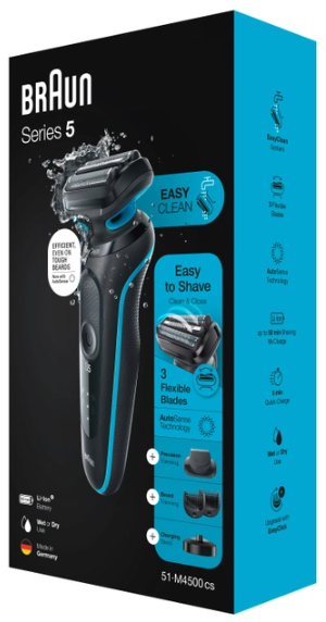 Бритва Braun Series 5 51-M4500cs чорна/м'ятна фото №3