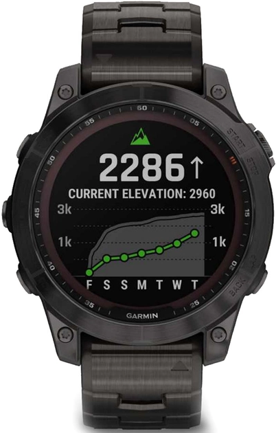 Smart часы Garmin fenix 7 Sapph Sol, Carbon Gray DLC Ti w/DLC Ti Bracelet, GPS (010-02540-39) фото №5