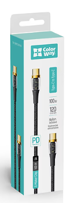 Colorway Type-C - Type-C (transparent head) (PD Fast Charging 100W) 5А 1.2м чорний (CW-CBPDCC053-BK) фото №7