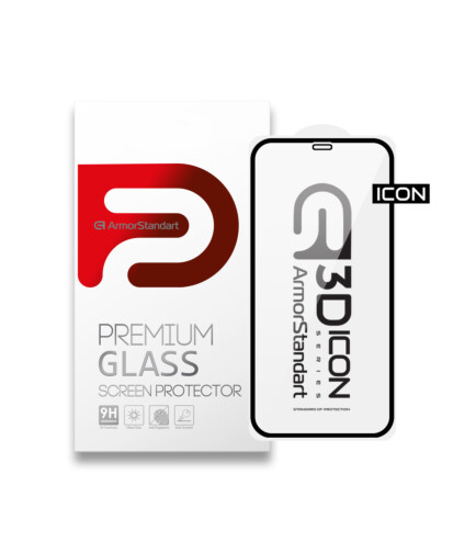 Защитное стекло ATG iPhone 13 / 13 Pro / 14 black