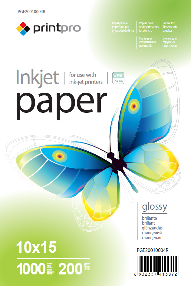 Бумага офисная PRINT PRO PrintPro глянц. 200г/м, 10x15 PG200-1000