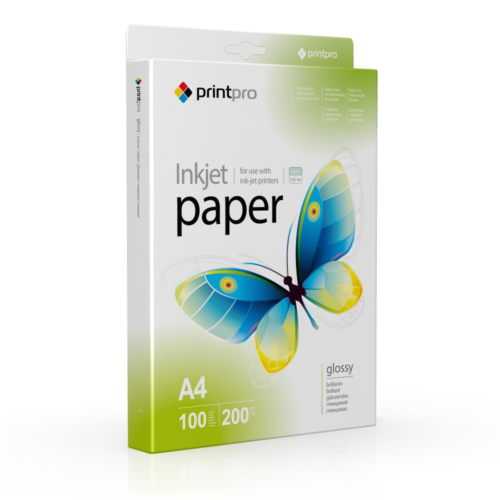 Бумага офисная PRINT PRO PrintPro глянц. 200г/м, A4 PG200-100