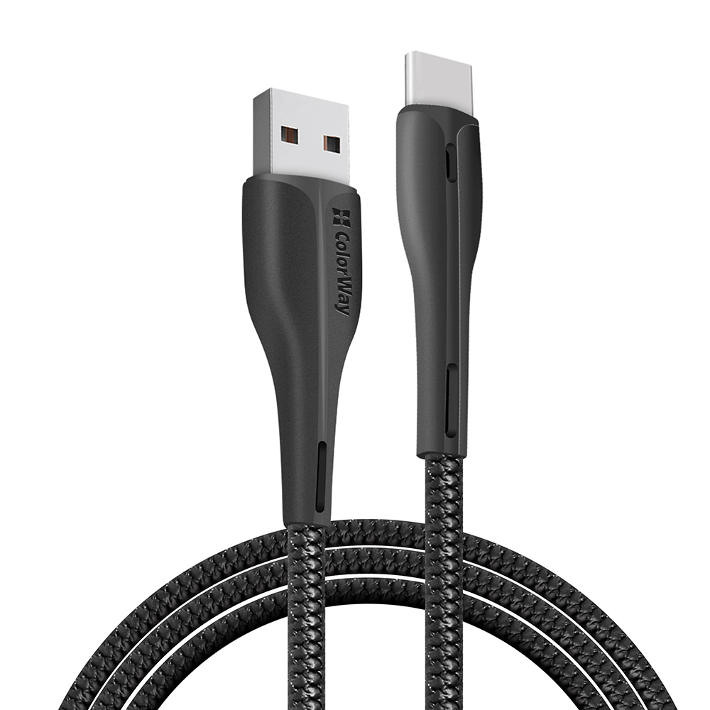 Colorway USB - Type-C (PVC   led) 2.4А 1м чорний CW-CBUC034-BK фото №4