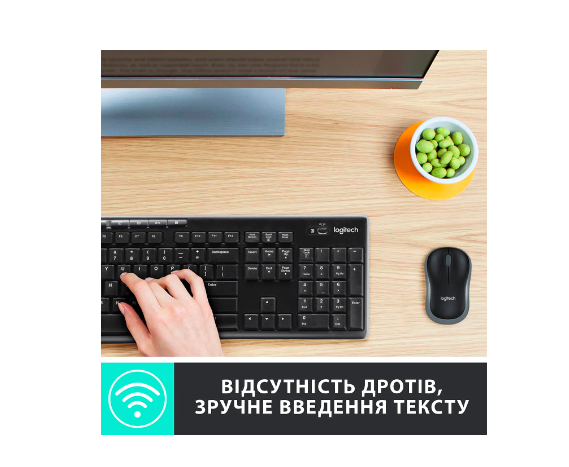 Клавіатура   мишка Logitech Wireless MK270 Combo Black фото №2