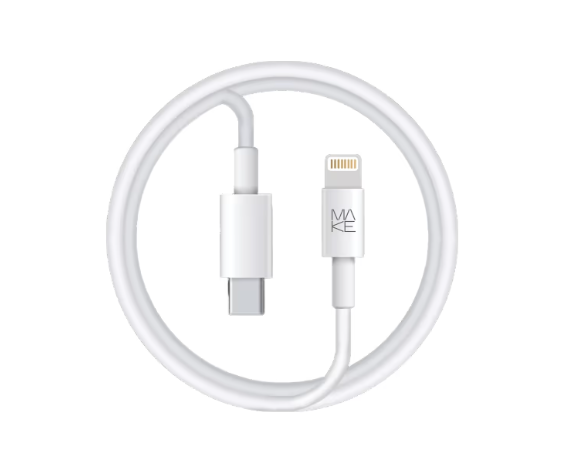 MAKE Type-C to Lightning 3A 1.2м TPE White (MCB-LT2WH)