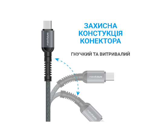 MAKE USB to Type-C 3A 1м Denim Grey (MCB-CD10GR) фото №6