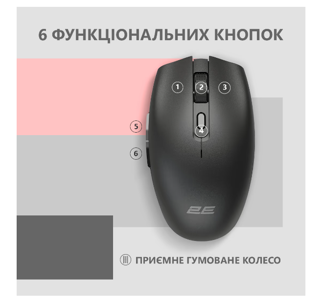 Комп'ютерна миша 2E MF2030 Rechargeable WL Black фото №3