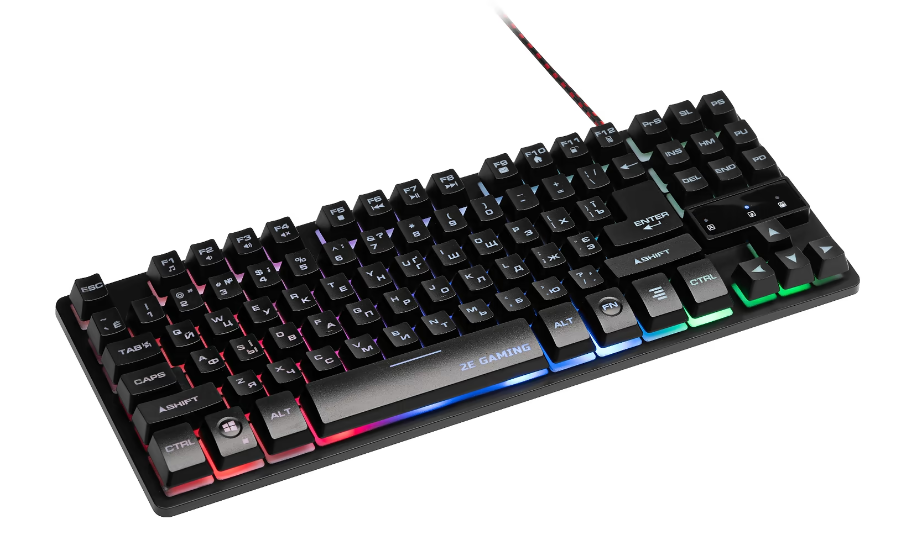 Клавиатура 2E GAMING KG290 87 keys LED USB Black UKR фото №2