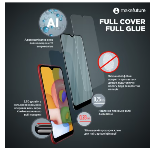 Защитное стекло MAKE Apple iPhone 14 Pro (MGF-AI14P) фото №3