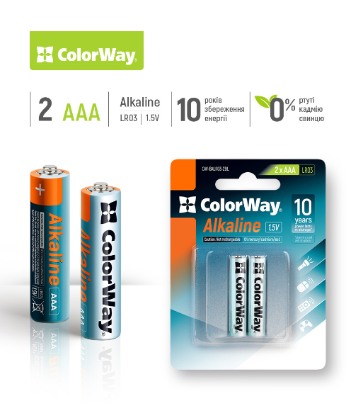 Батарейки Colorway CW-BALR03-2BL фото №2
