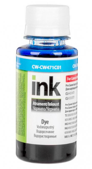 Чернила для принтера Colorway Canon CLI-471 100мл Cyan CW471C