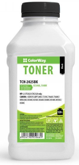 Тонер Colorway HP CLJ CP2025/2020/CM2320 Black 120g/bottle