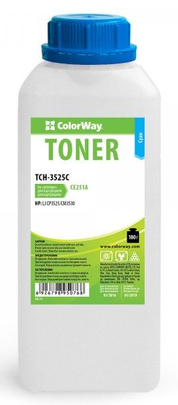 Тонер Colorway HP CLJ CP3525 Cyan 180g/bottle