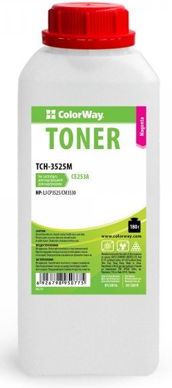Тонер Colorway HP CLJ CP3525 Magenta 180g/bottle