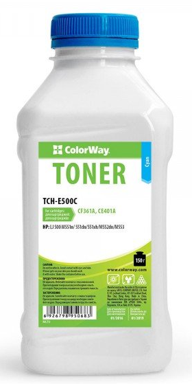 Тонер Colorway HP CLJ E 500 CLJM551 Cyan 150g/bottle