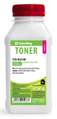 Тонер Colorway HP CLJ Pro 200 M251/MFP276 Magenta 55g/bottle