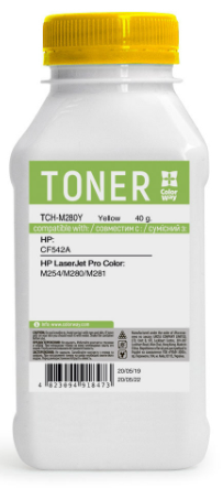 Тонер Colorway HP CLJ Pro M280/281/254 (40g) Yellow TCH-M280Y
