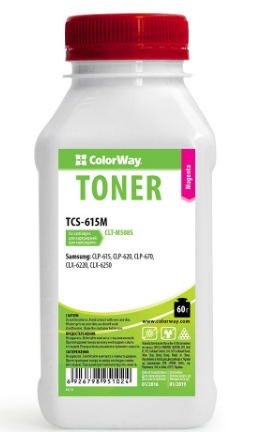 Тонер Colorway Samsung CLP-615/620ND/670ND Magenta 60g/bottl