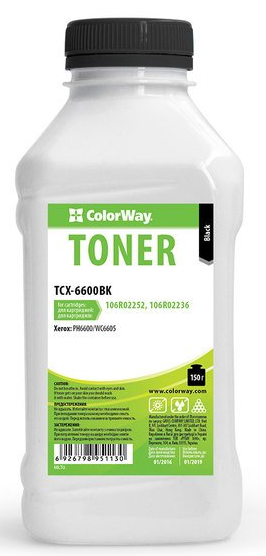 Тонер Colorway Тонер ColorWay Xerox Phaser 6600/WC6605 Black (150 g/bottle)