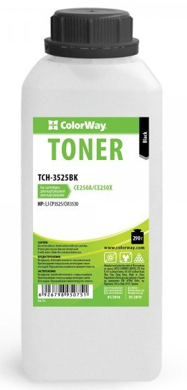 Тонер Colorway Тонер CW HP CLJ CP3525 Black 290g/bottle   Чип (5k DELCOPI)