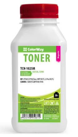 Тонер Colorway HP CLJ CP1025/Pro100/M175 Magenta 30g/bottle