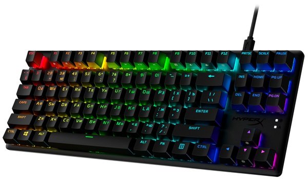 Клавіатура HyperX Alloy Origins Core PBT Aqua USB RGB ENG/UA (639N9AA) фото №4