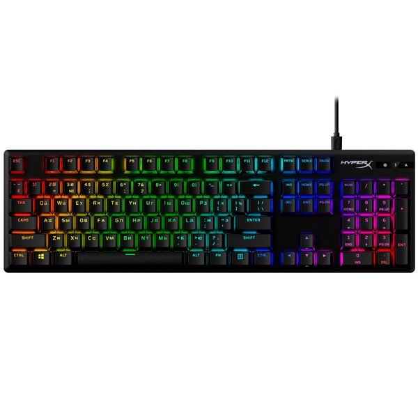 Клавіатура HyperX Alloy Origins Aqua USB RGB PBT ENG/RU (639N5AA)